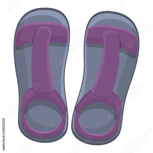 Travel sandals icon. Cartoon of travel sandals vector icon for web design isolated on white background