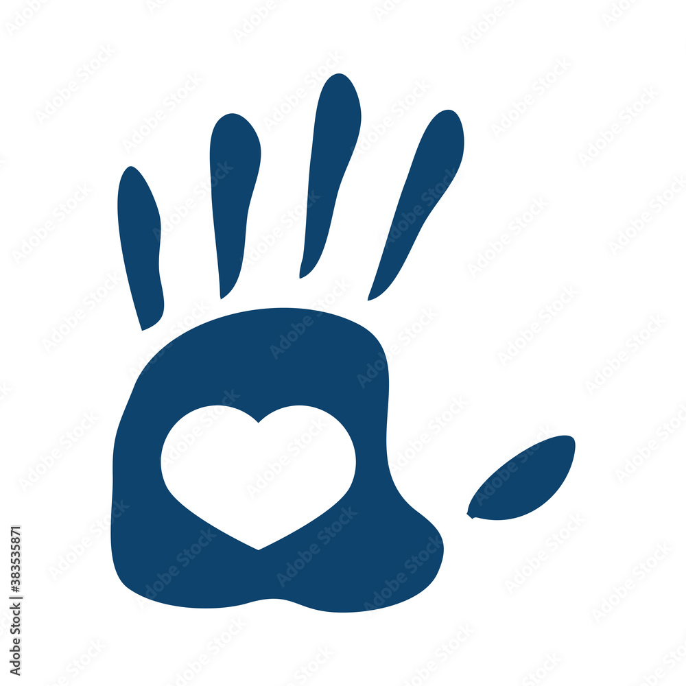 print hands with paint heart silhouette icon print hands with paint heart silhouette icon