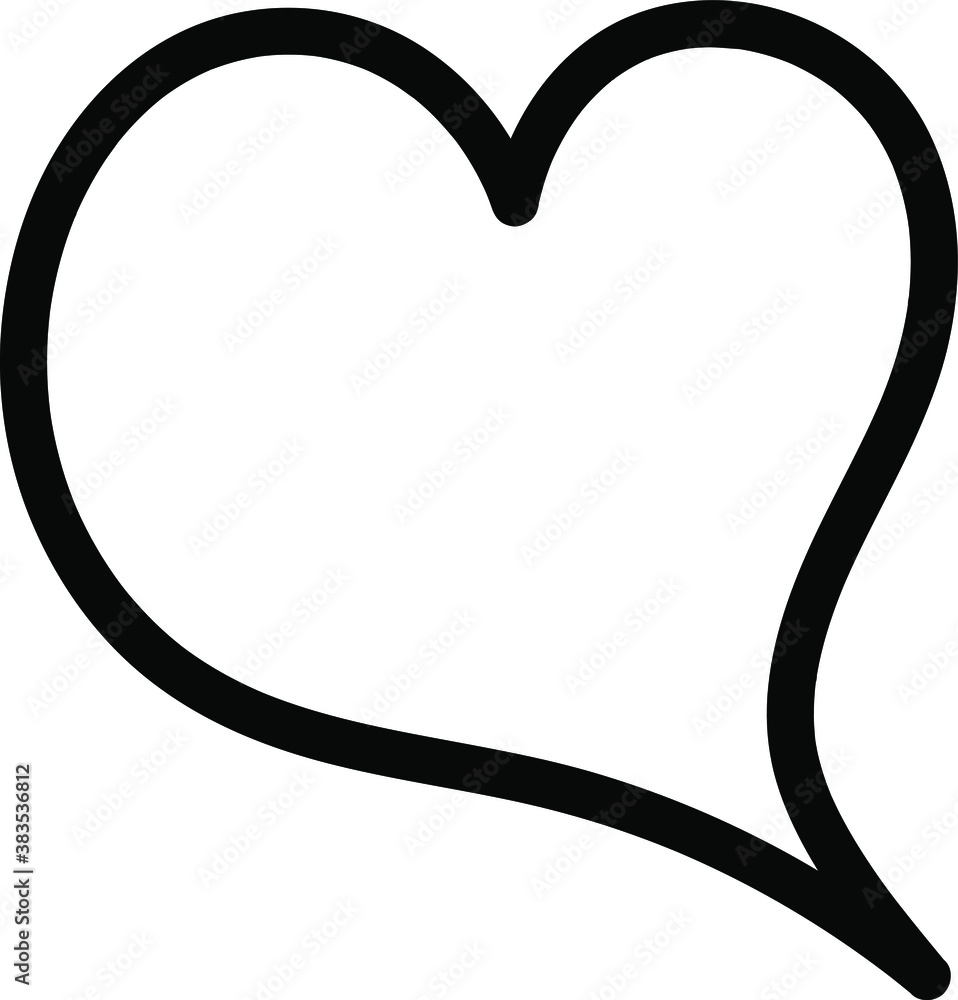 Black heart - outline drawing for an emblem or logo, illustration for creating a screensaver template. 
Icon for halloween holiday.