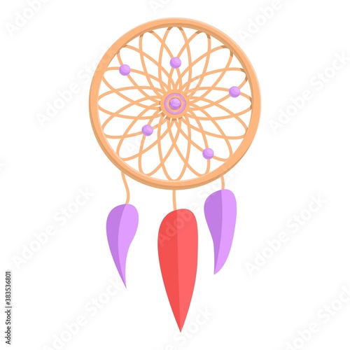 Dream catcher icon. Cartoon of dream catcher vector icon for web design isolated on white background
