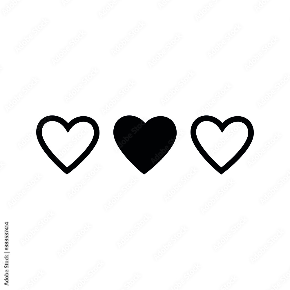 Romantic Heart Icon vector flat design