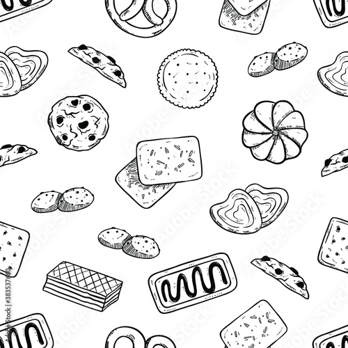 hand drawn cookies pattern