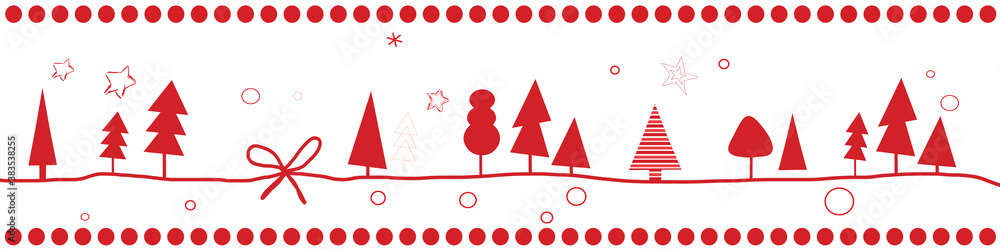 Christbaum Tannenbaum Band Banner Hintergrund Baum Schleife Rot