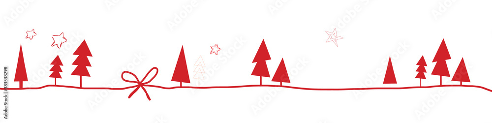 Christbaum Tannenbaum Schleife Band Banner Hintergrund Rot