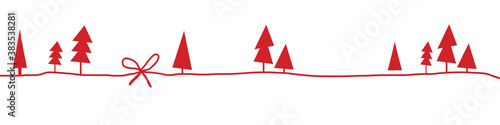 Schleife Tannenbaum Christbaum Band Banner Skizze Zeichnung Rot