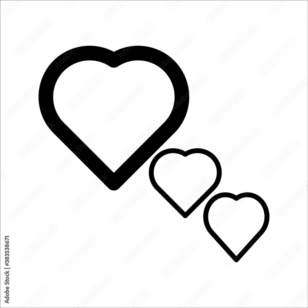 Romantic Heart Icon vector flat design Romantic Heart Icon vector flat design