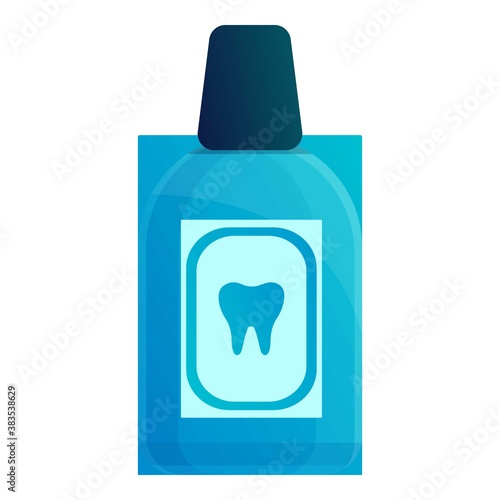 Mouthwash bottle icon. Cartoon of mouthwash bottle vector icon for web design isolated on white background