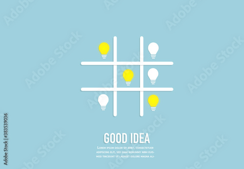 Performance and creativity concepts ideas with a light bulb on ox game.business development and competition for success