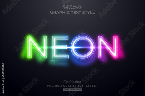 Gradient Neon Editable Text Style Effect Premium