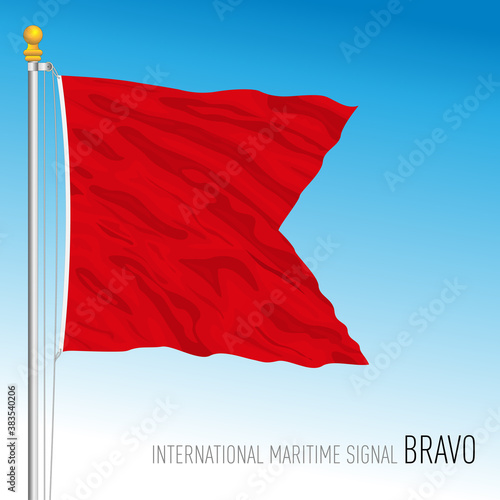 Bravo flag, international maritime signal, vector illustration