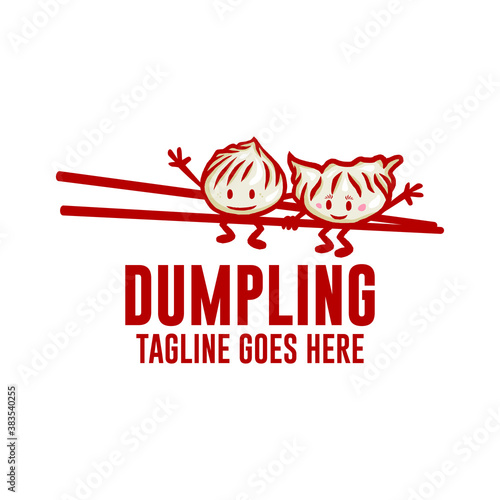 Cute cartoon Dim Sum doodle drawing. Traditional Chinese dumplings with funny smiling faces. Design element for logo, poster, card, banner, emblem, t shirt. Vector illustration