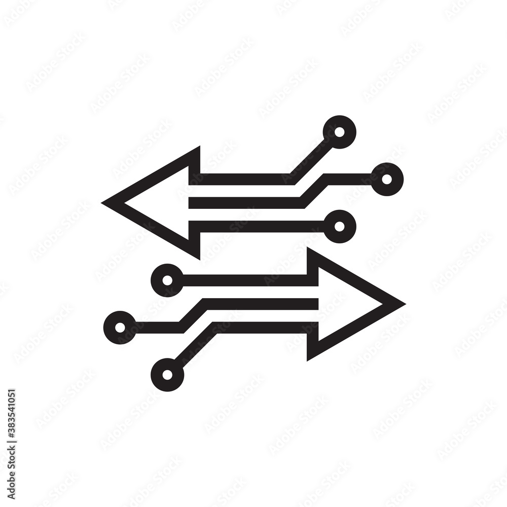Digital exchange - concept business logo design. Transfer change data information. Arrows synbols. Network communication icon. Electronic technology sign. Digital exchange - concept business logo design. Transfer change data information. Arrows synbols. Network communication icon. Electronic technology sign.
