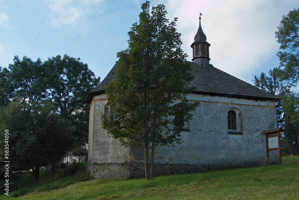 Fototapeta premium Chapel of St Kunhuta on Prenet in Bohemia Forest in Czech republic,Europe 