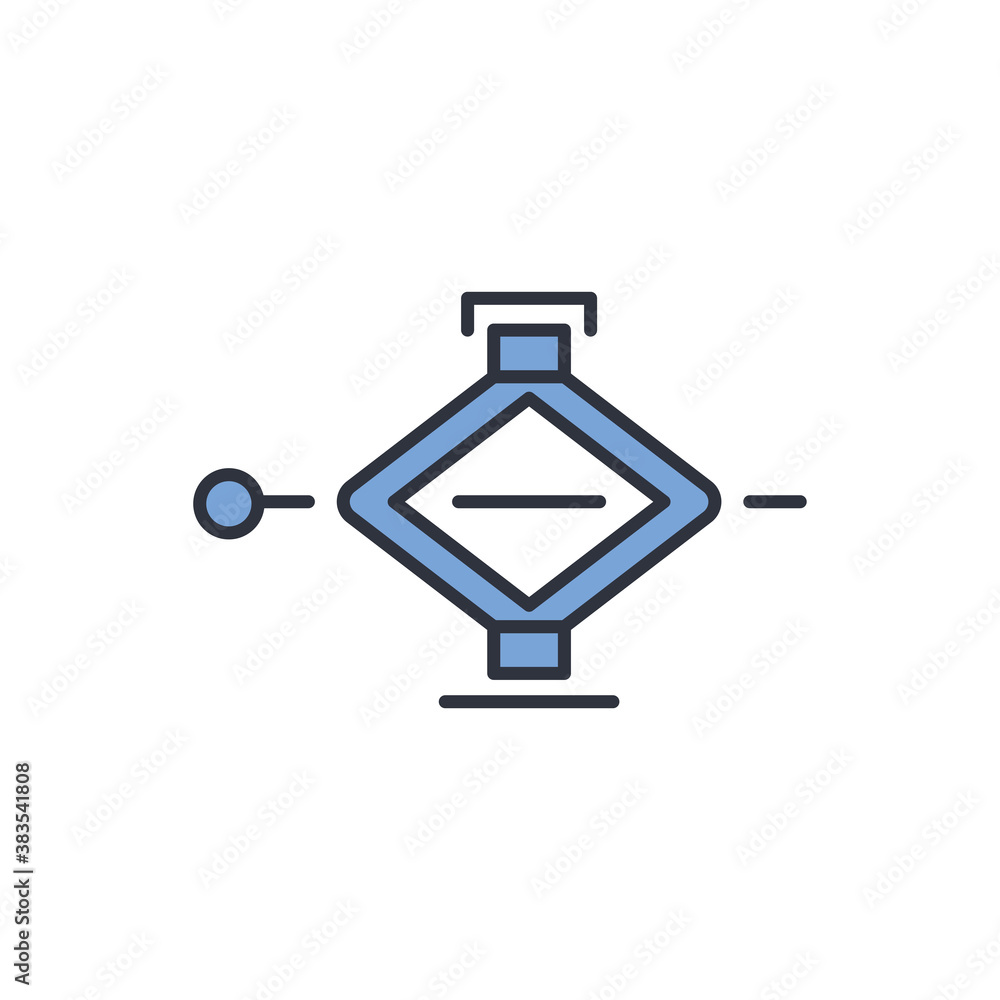 Mechanical car jack vector icon symbol isolated on white background Mechanical car jack vector icon symbol isolated on white background