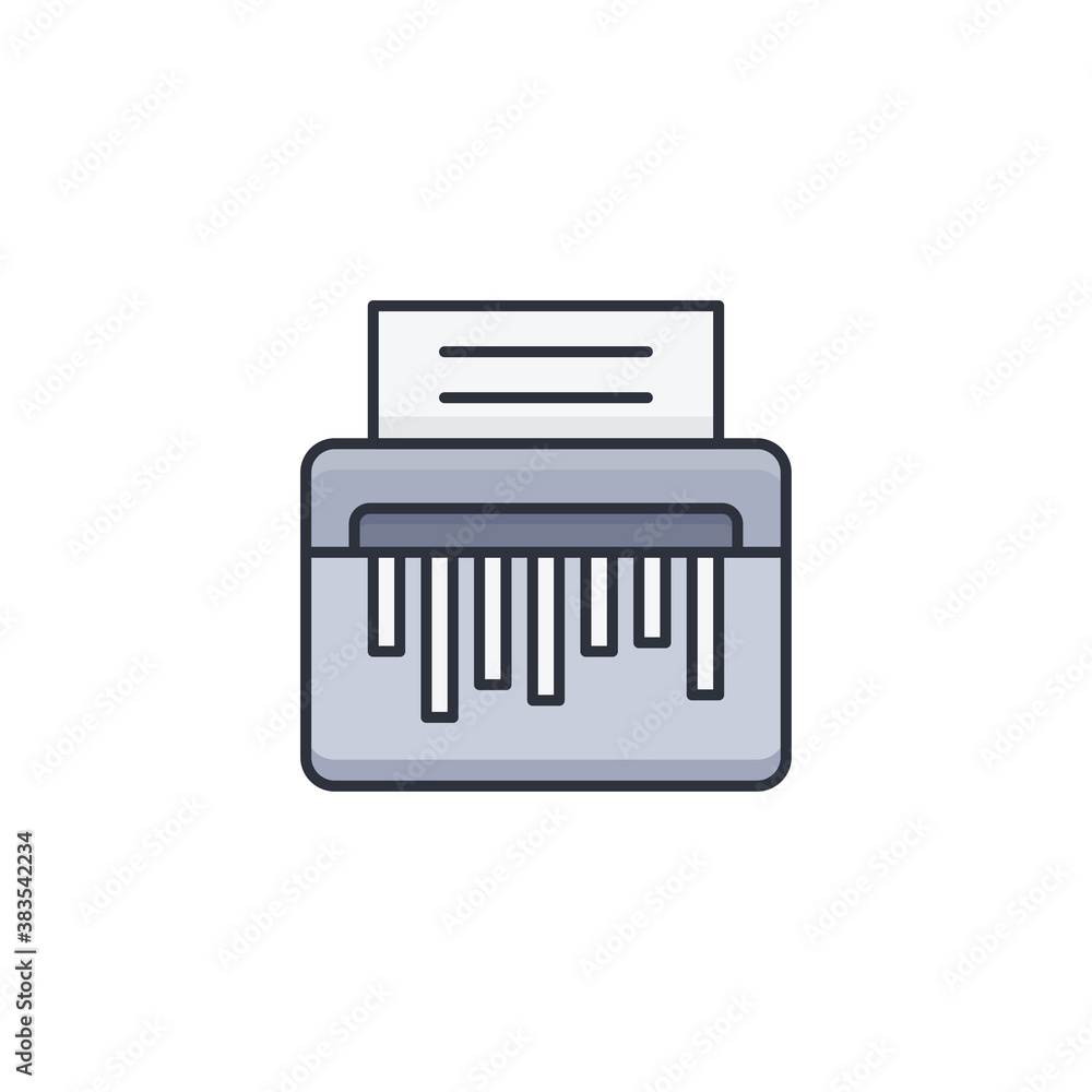Paper document shredder vector icon symbol isolated on white background Paper document shredder vector icon symbol isolated on white background