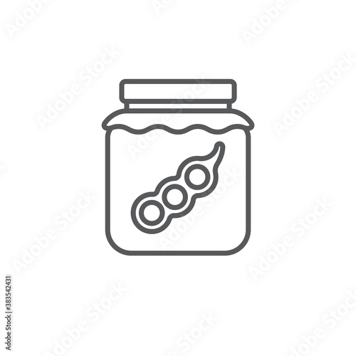 Peas jar vector icon symbol isolated on white background