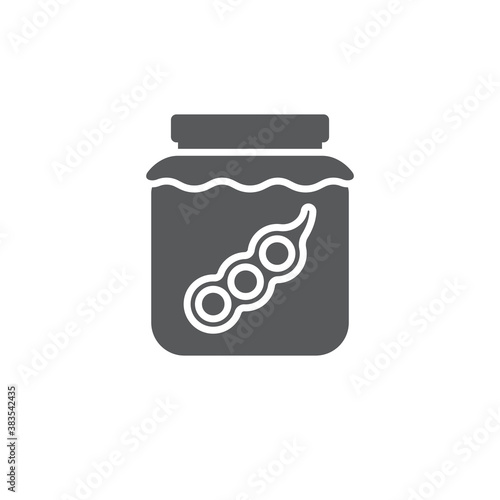 Peas jar vector icon symbol isolated on white background