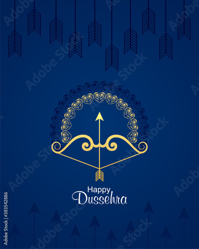 bow and arrow in Happy Dussehra festival of India background