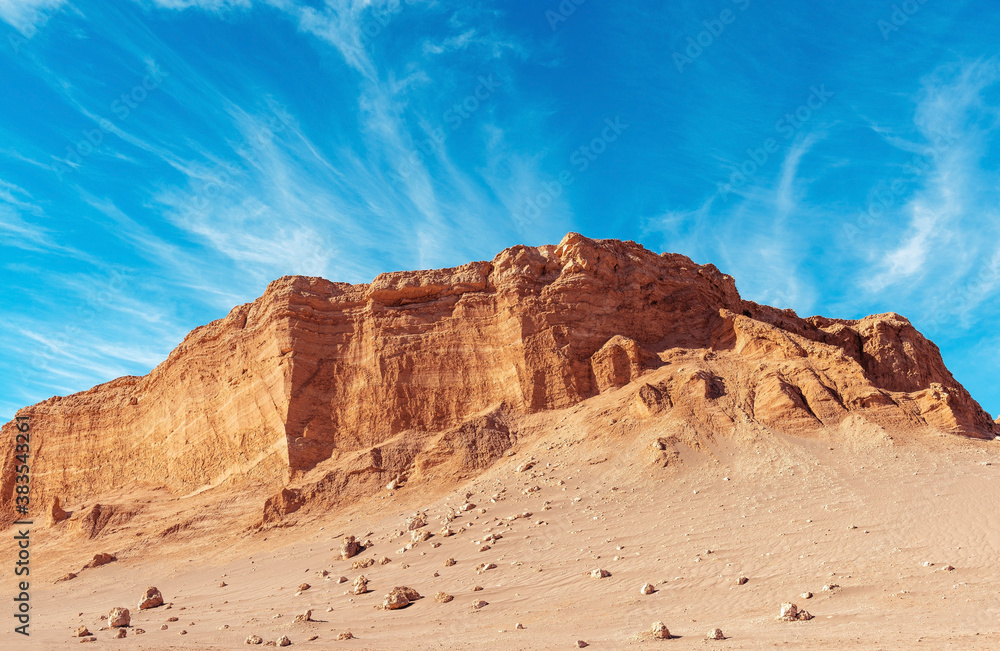 The amphitheater rock formation, Moon Valley, Atacama Desert, Chile.