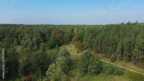 Aerial view of the Rominta forest in autumn photo