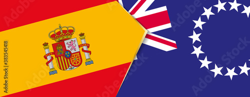Spain and Cook Islands flags  two vector flags.