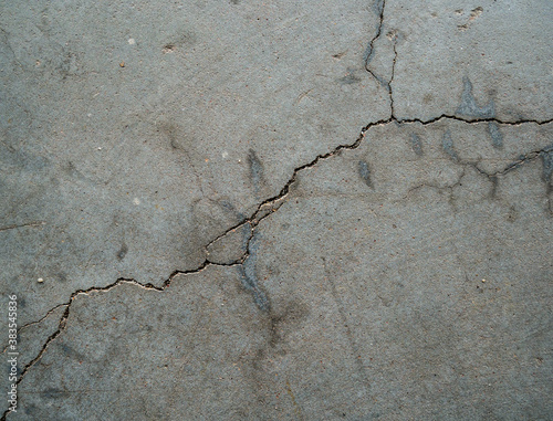 Cracks on the garage floor.