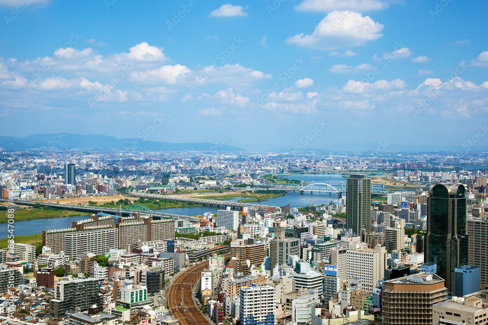 大阪北区と淀川区の町並み