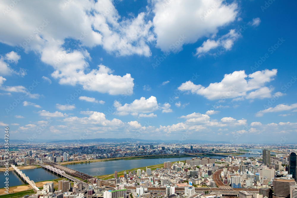 大阪北区と淀川区の町並み