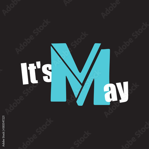Funny phrase about the designation of the month of the year. Creative design on a dark background for printing on clothes and things. The effect of the slice on numbers and letters.