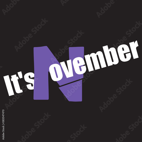 Funny phrase about the designation of the month of the year. Creative design on a dark background for printing on clothes and things. The effect of the slice on numbers and letters.