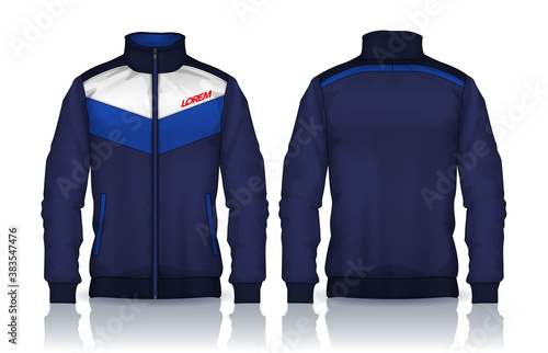 Jacket Design. Sportswear. Track front and back view photo