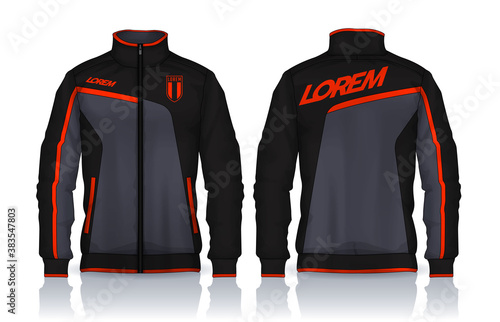 Jacket Design. Sportswear. Track front and back view