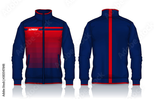 Jacket Design. Sportswear. Track front and back view