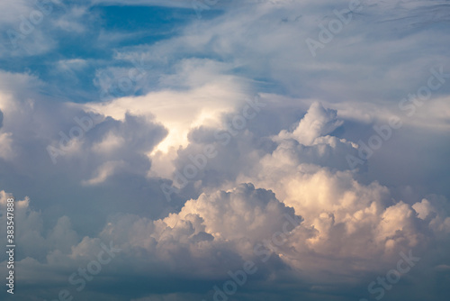 Beautiful stormy cumulus clouds in the sky, background. © andrei310