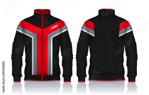 Jacket Design. Sportswear. Track front and back view