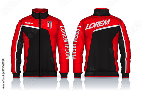 Jacket Design. Sportswear. Track front and back view