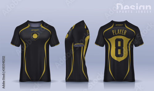 t-shirt sport design template, Soccer jersey mockup for football club. uniform front and back view.