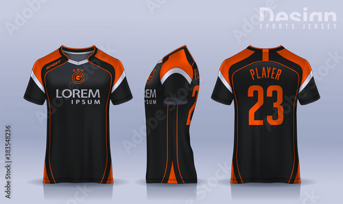 t-shirt sport design template, Soccer jersey mockup for football club. uniform front and back view.