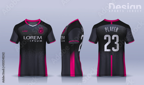 t-shirt sport design template, Soccer jersey mockup for football club. uniform front and back view.
