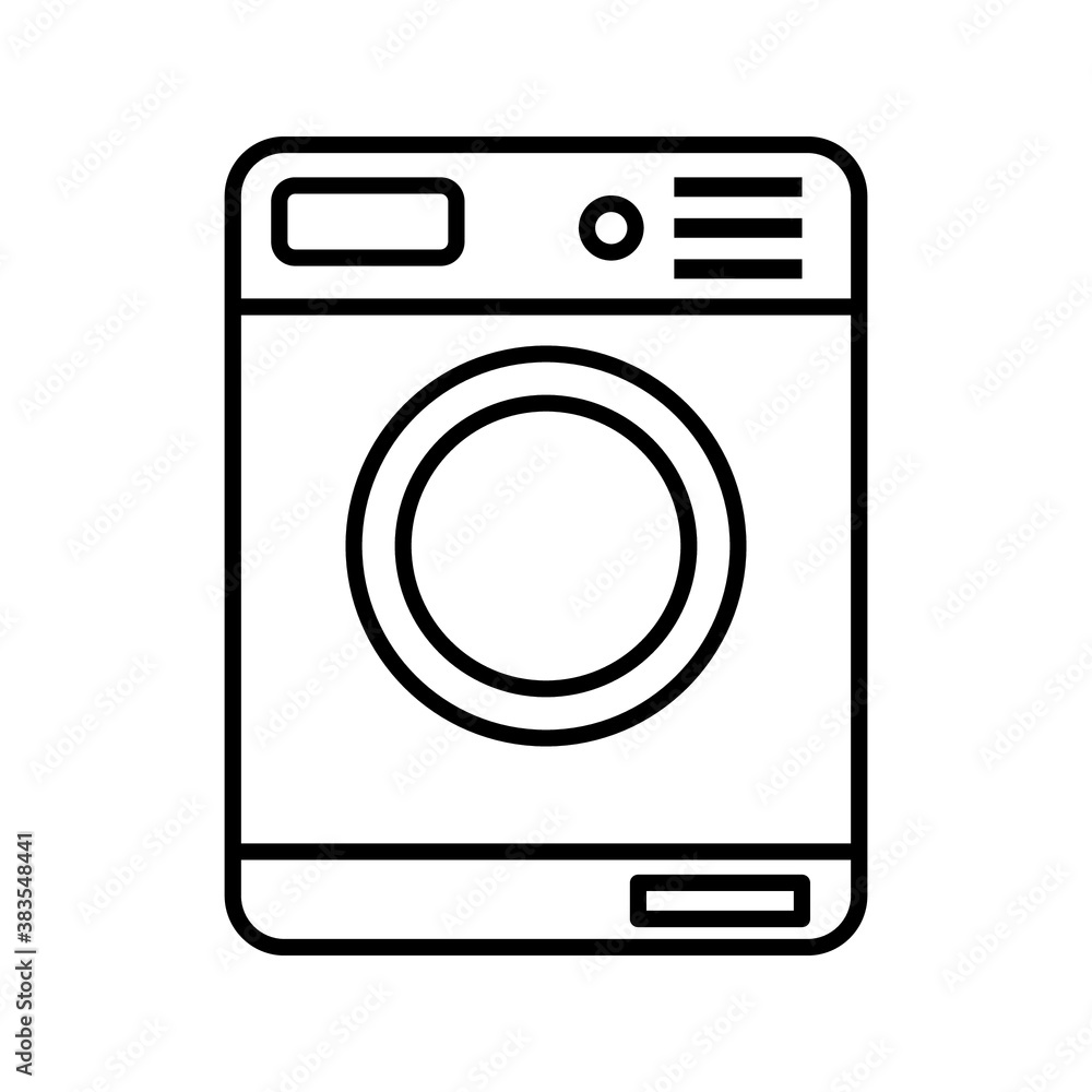 black thin line washing machine icon. concept of device for cleaning clothes with soap-powder. stroke flat style trend modern logotype graphic art design illustration isolated black thin line washing machine icon. concept of device for cleaning clothes with soap-powder. stroke flat style trend modern logotype graphic art design illustration isolated