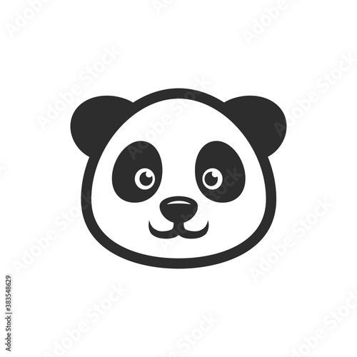 panda head smile icon vector images