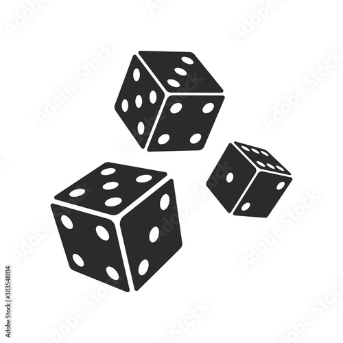 three dices icon vector images