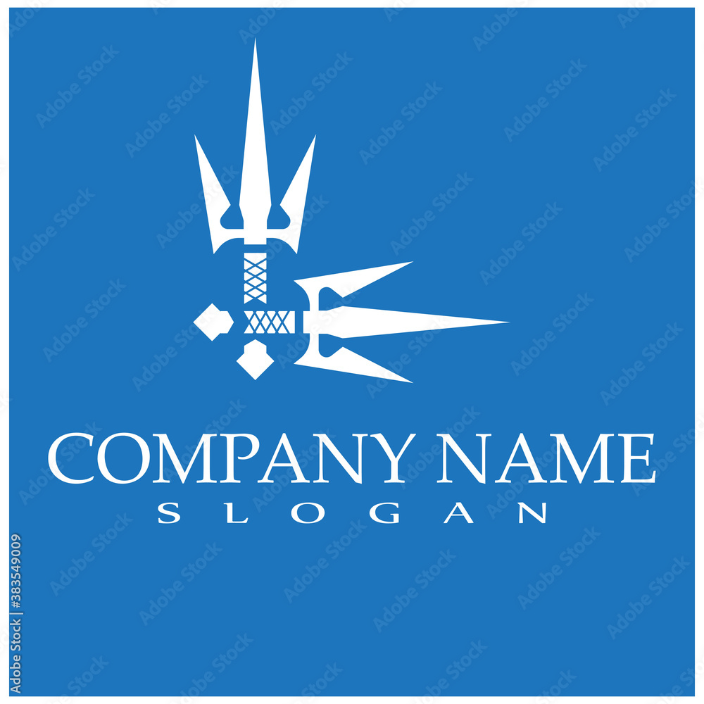 Obraz premium Trident Logo icon Template vector