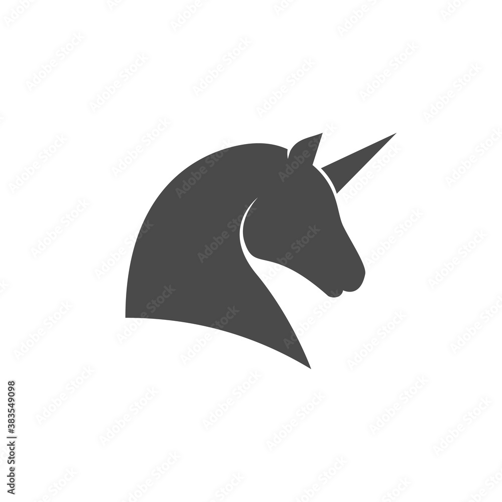 Obraz premium black unicorn icon vector images