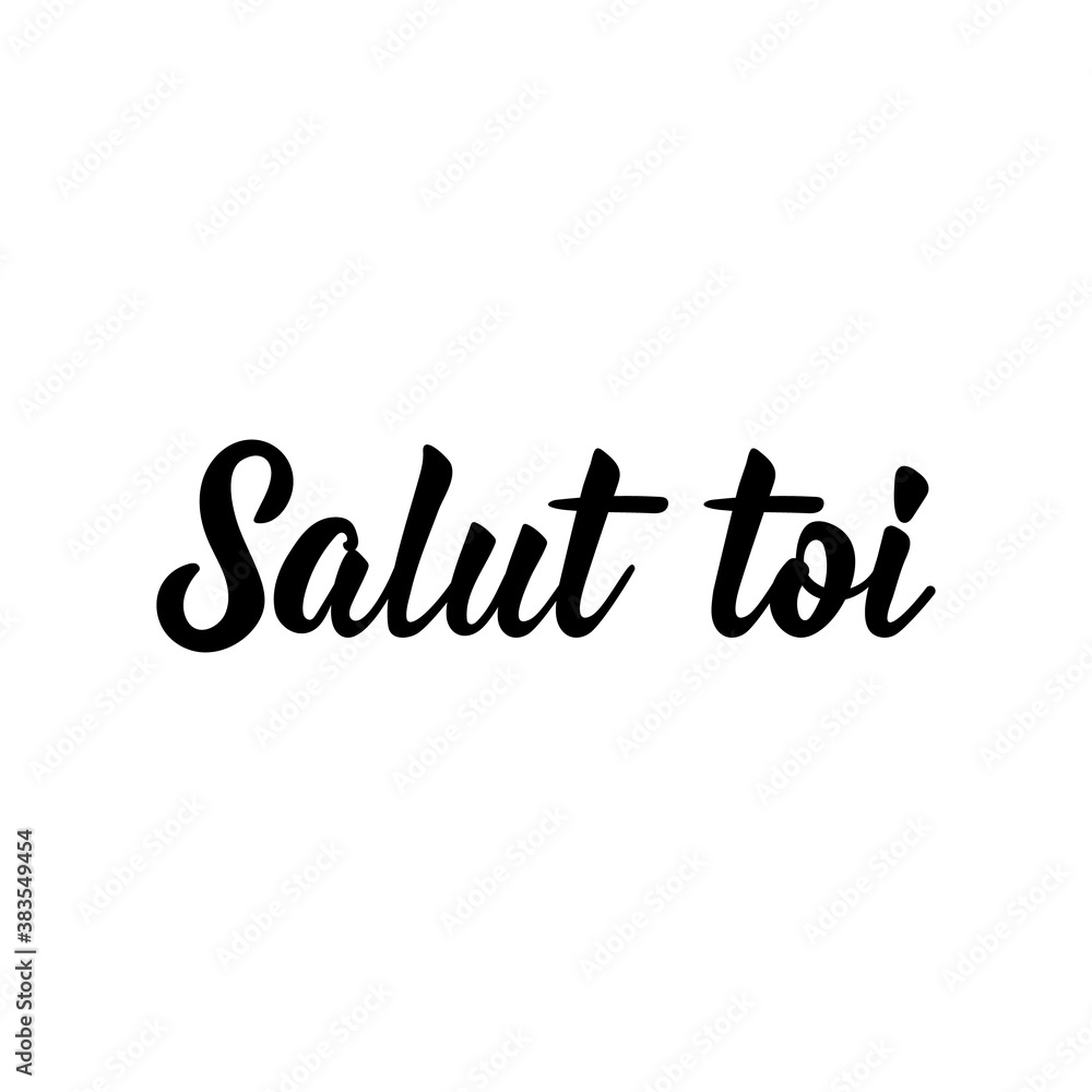 Hi you - in French language. Lettering. Ink illustration. Modern brush calligraphy. Hi you - in French language. Lettering. Ink illustration. Modern brush calligraphy.