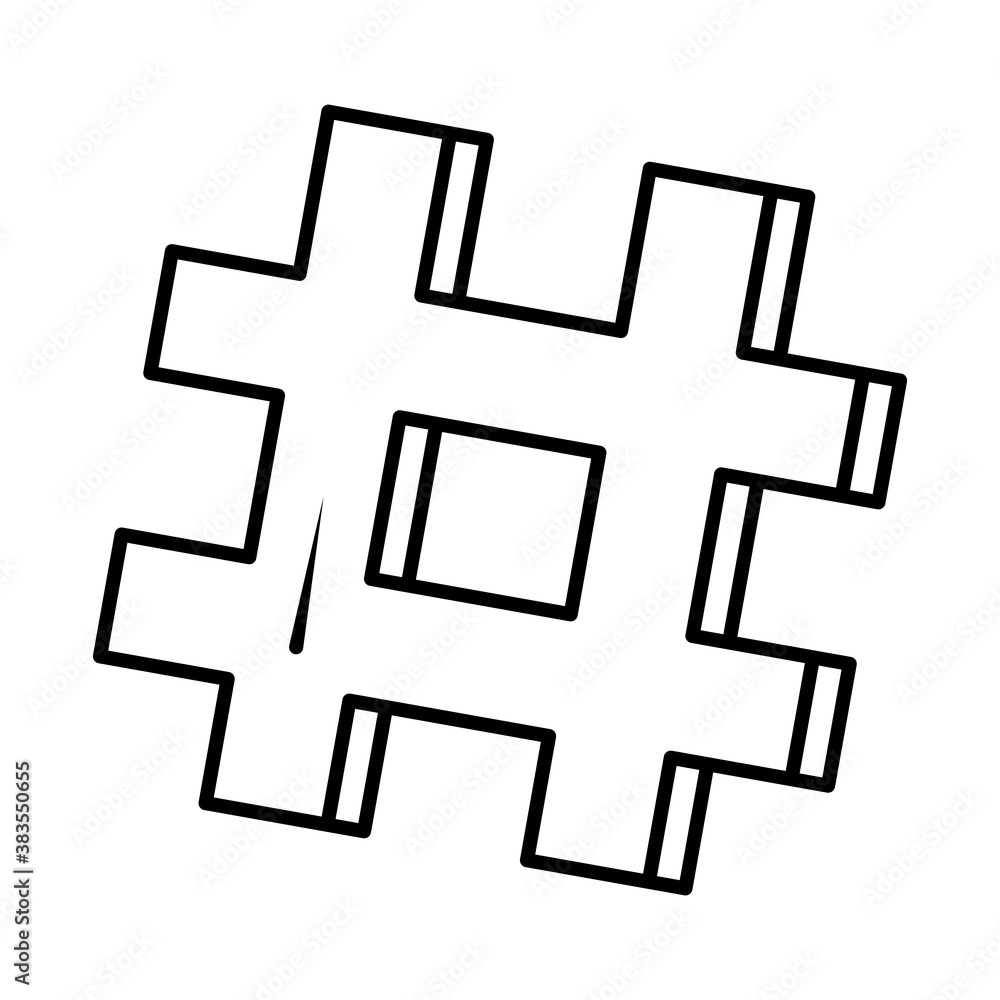 Fototapeta premium hashtag social media pop art comic style, line icon