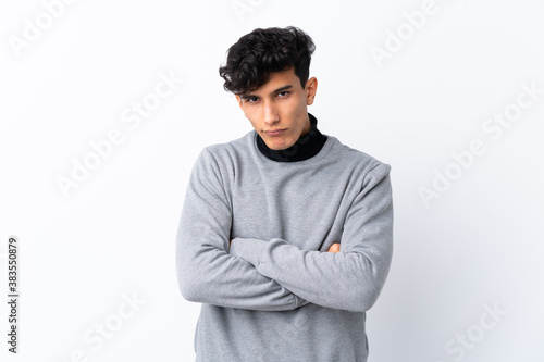 Wallpaper Mural Young Argentinian man over isolated white background feeling upset Torontodigital.ca