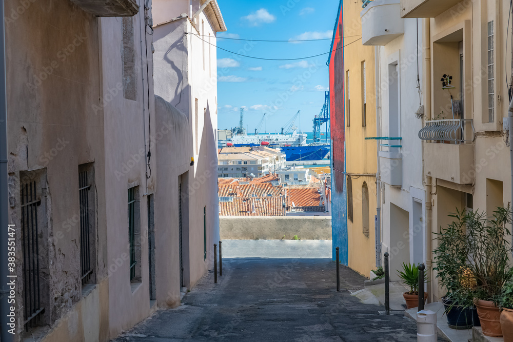 Sète in France, typical street