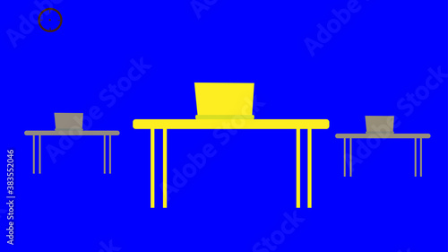 Abstract background , office table , with laptop