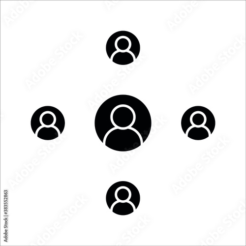Teamwork management icon. business elements icon on white background. vector illustration on white background